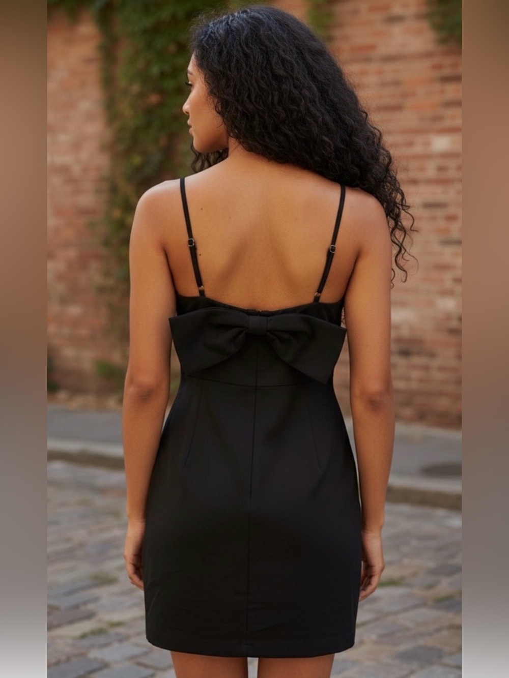 Windsor- Black Bow-Back Mini dress